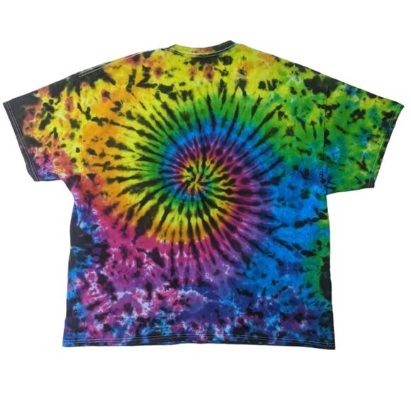 Tie Dye Spiral 3XL Rainbow Scrunch Gildan Heavy Cotton Short Sleeve Men New Plus - Picture 2 of 4